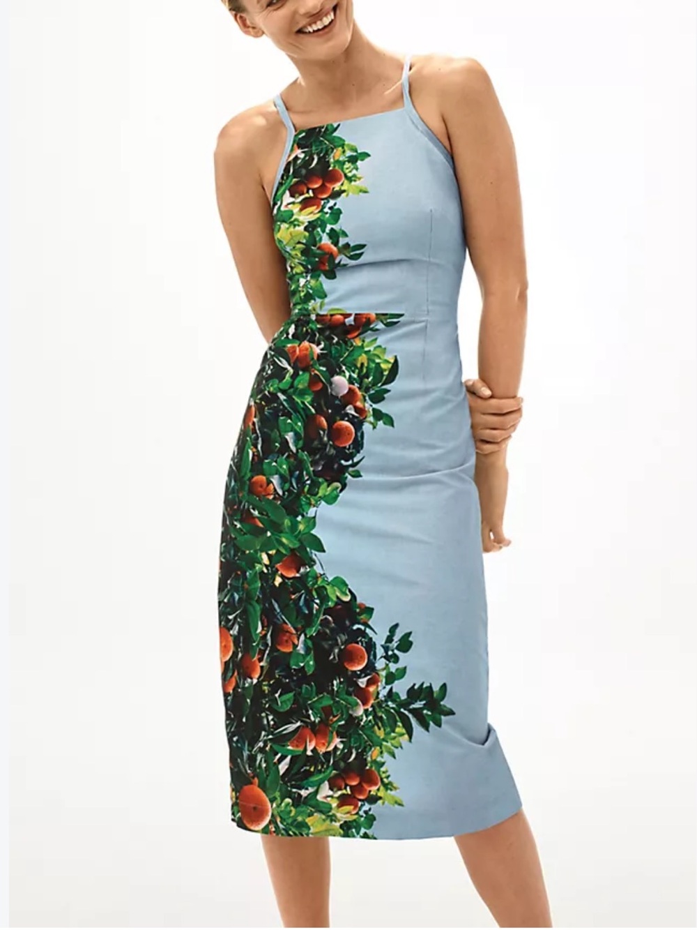 Maeve by Anthropologie Orange Bough Midi Dress 10